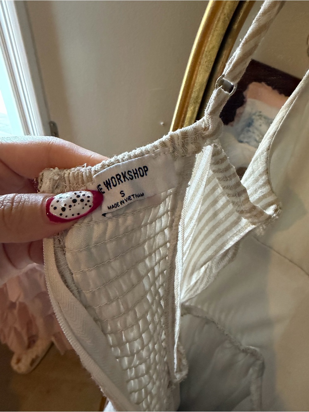 Workshop Republic Clothing Cream and White Striped Sundress - Picture 4 of 4